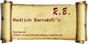 Redlich Barnabás névjegykártya